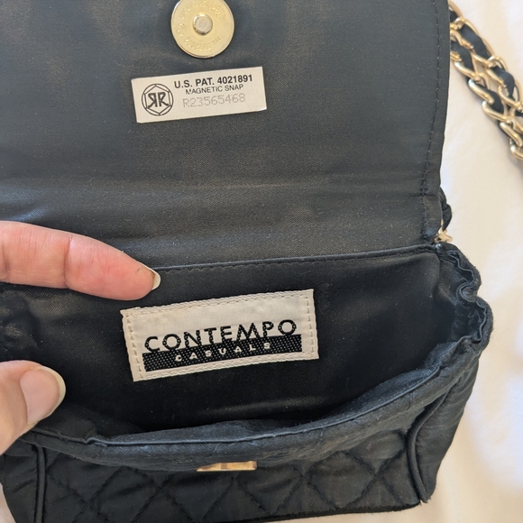 90s VTG CONTEMPO CASUALS Quilted Chain Bag - Picture 3 of 8